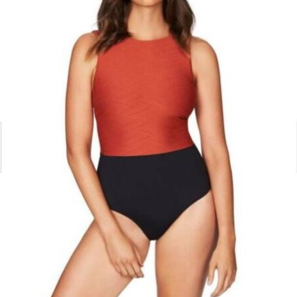 Sea Level Other - SEA LEVEL Swimsuit Colorblock Two-Tone High Neck